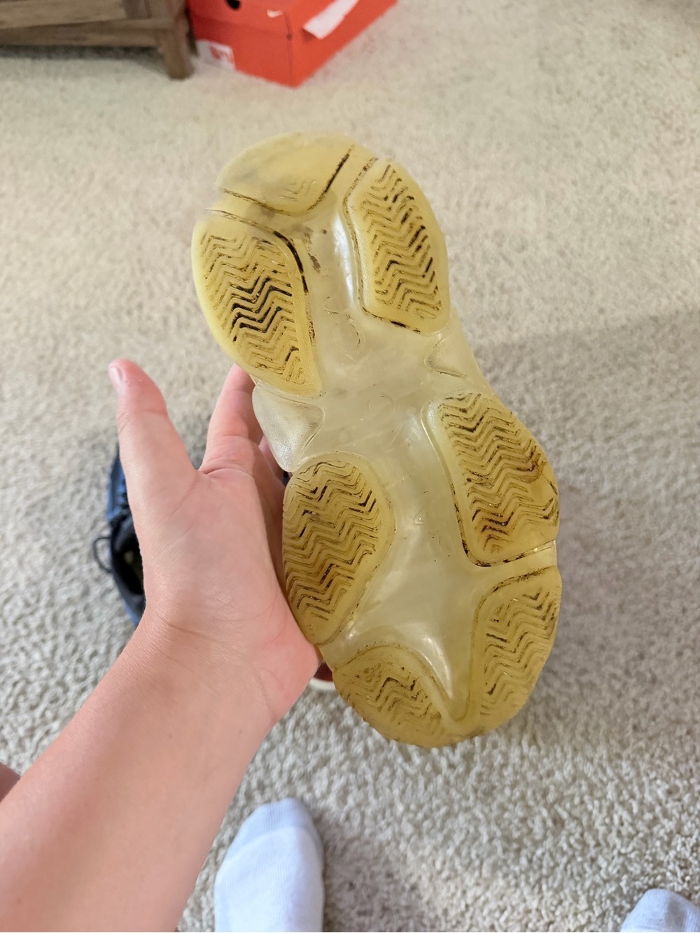 Balenciaga Triple S Trainer in Off-White with Yellow Sole - Picture 4 of 9
